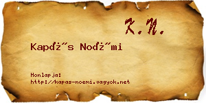 Kapás Noémi névjegykártya